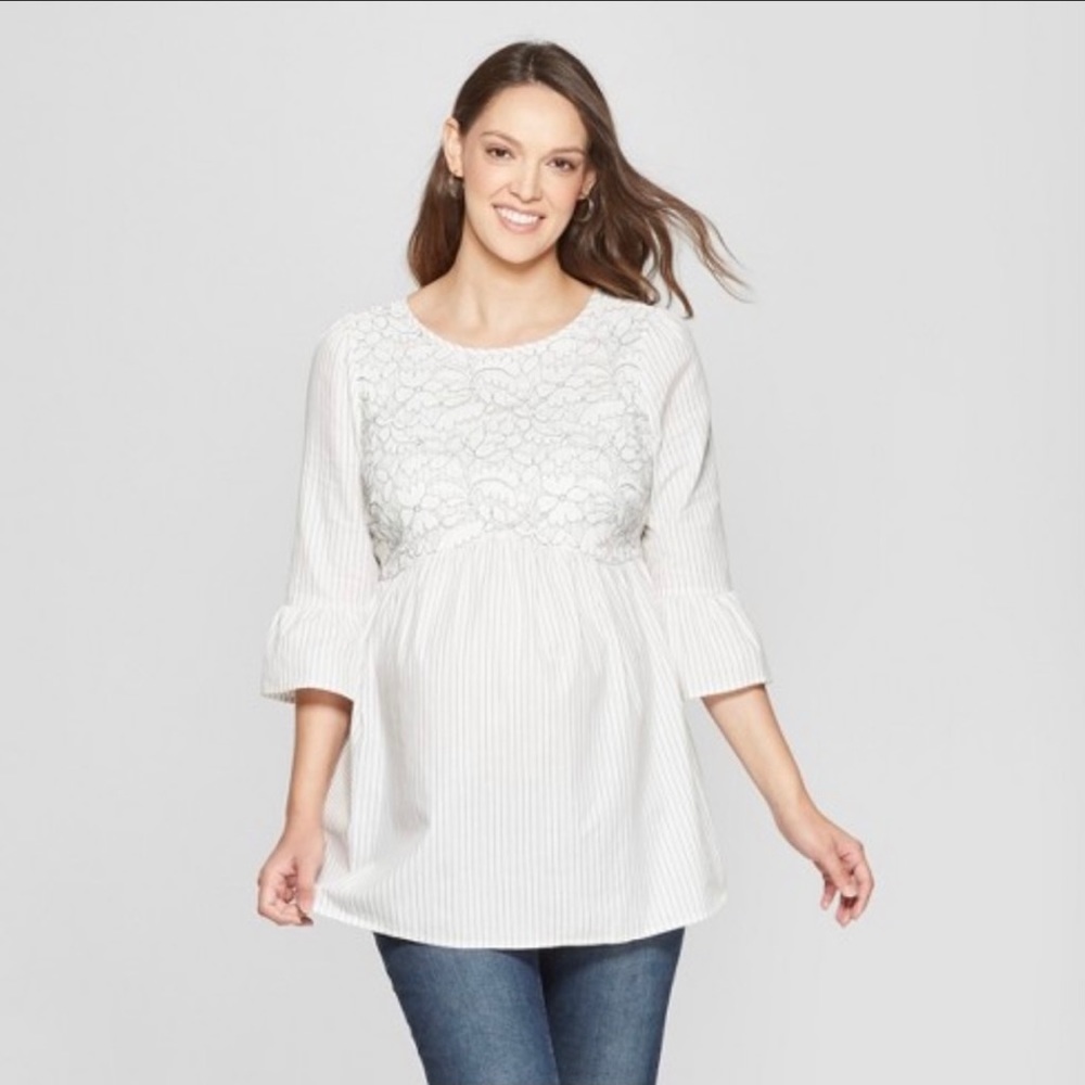 Isabel Maternity Bell Sleeve Top Size Small